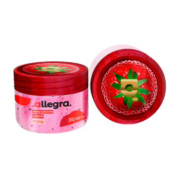 Gel Esfoliante Corpo Rosto Morango Allegra 250g